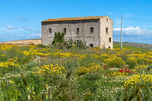 Pitoresk Sicilya Manzara, Caltanissetta, Sicilya, İtalya, Avrupa