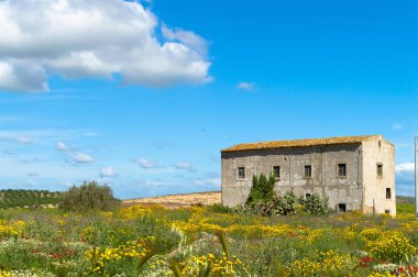 Pitoresk Sicilya Manzara, Caltanissetta, Sicilya, İtalya, Avrupa