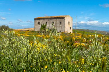 Pitoresk Sicilya Manzara, Caltanissetta, Sicilya, İtalya, Avrupa