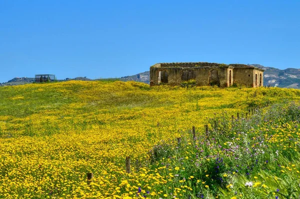 Oude Boerderij Het Siciliaanse Platteland Prachtige Siciliaanse Tuben Mazzarino Caltanissetta — Stockfoto