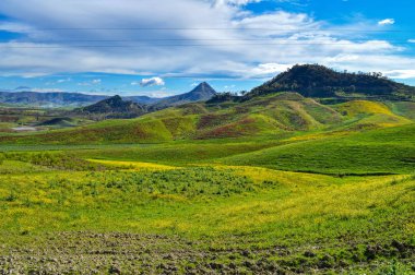Güzel Sicilya Manzara, Mazzarino, Caltanissetta, İtalya, Avrupa