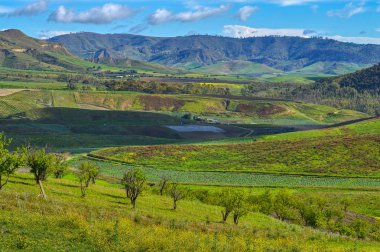 Güzel Sicilya Manzara, Mazzarino, Caltanissetta, İtalya, Avrupa