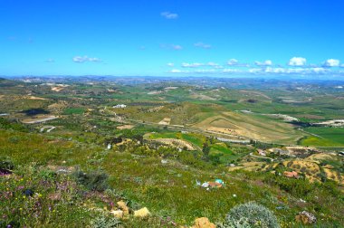 Muhteşem Sicilya manzarası, Mazzarino, Caltanissetta, İtalya, Avrupa