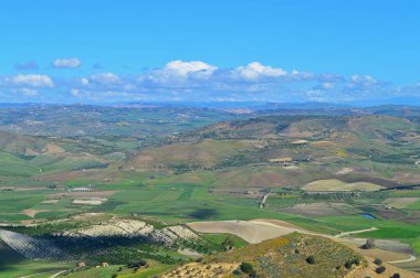 Muhteşem Sicilya manzarası, Mazzarino, Caltanissetta, İtalya, Avrupa