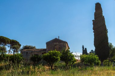 Terk edilmiş eski kır evi, Caltanissetta, Sicilya, Italya, Avrupa ile güzel sahne