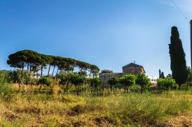 Terk edilmiş eski kır evi, Caltanissetta, Sicilya, Italya, Avrupa ile güzel sahne