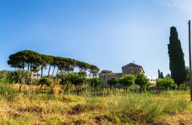 Terk edilmiş eski kır evi, Caltanissetta, Sicilya, Italya, Avrupa ile güzel sahne