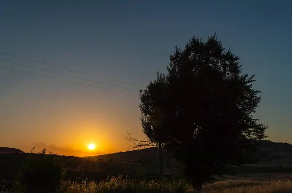 Maravillosa Puesta Sol Verano Sicilia Italia Europa — Foto de Stock