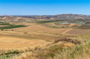 Güzel Sicilya manzarası, Mazzarino, Caltanissetta, Sicilya, İtalya, Avrupa