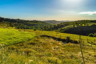 Güzel Sicilya manzarası, Mazzarino, Caltanissetta, Sicilya, İtalya, Avrupa