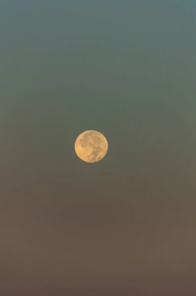 Luna Llena Amanecer Sicilia Italia Europa —  Fotos de Stock