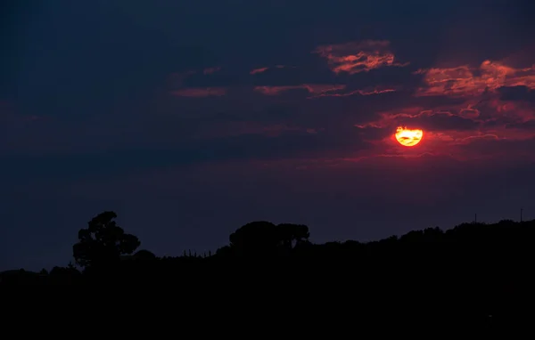 Чудовий Захід Сонця Хмарах Сицилії Італії Європі — стокове фото