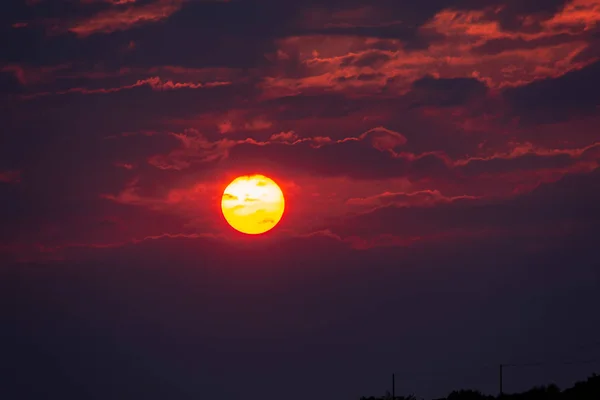 Maravilhoso Pôr Sol Nas Nuvens Sicília Itália Europa — Fotografia de Stock