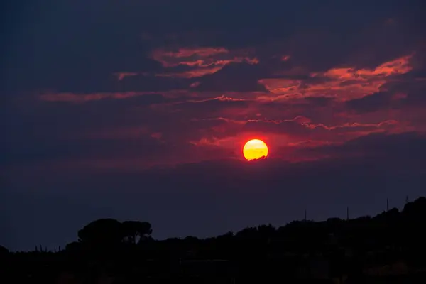 Maravilloso Atardecer Las Nubes Sicilia Italia Europa — Foto de Stock