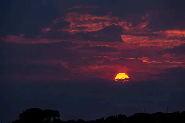 Maravilloso Atardecer Las Nubes Sicilia Italia Europa — Foto de Stock