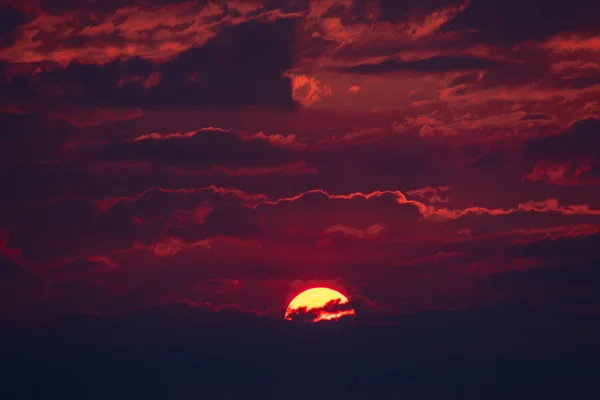 Чудовий Захід Сонця Хмарах Сицилії Італії Європі — стокове фото
