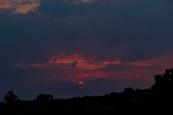 Wonderful Sunset Clouds Sicily Italy Europe — Stock Photo, Image
