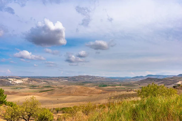 Wunderschöne Sizilianische Landschaft Einem Bewölkten Tag Mazzarino Caltanissetta Sizilien Italien — Stockfoto