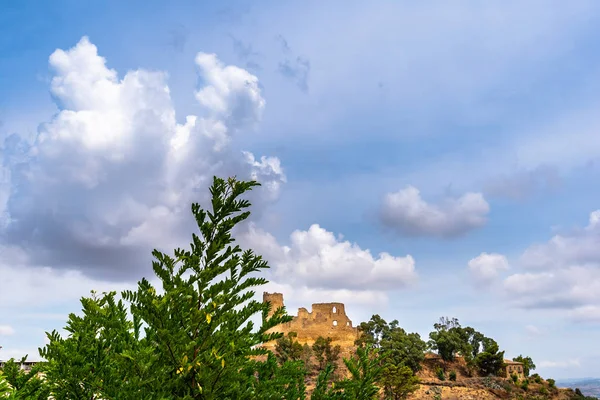Mazzarino Ortaçağ Kalesi Caltanissetta Sicilya Talya Avrupa Pitoresk Görünümü — Stok fotoğraf
