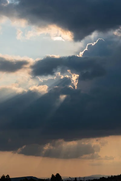 Espectacular Puesta Sol Las Nubes Sicilia Italia Europa —  Fotos de Stock