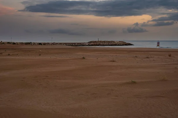 Puesta Sol Sobre Mar Mediterráneo Donnalucata Scicli Ragusa Sicilia Italia —  Fotos de Stock