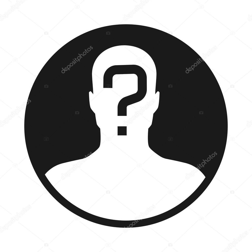 incognito, unknown person, silhouette of man on white background