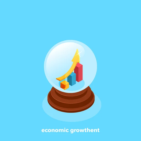 Calendrier Croissance Sous Forme Trophée Dans Bol Verre Sur Stand — Image vectorielle