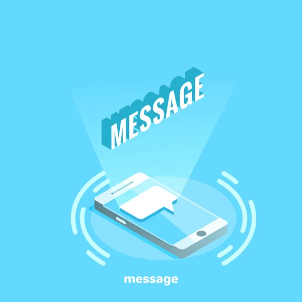 Elektronik Mesajlar Smartphone Izometrik Görüntü Üzerindeki Harfler — Stok Vektör