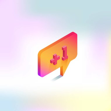 simge artı bir izometrik tarzı sosyal ağlar için