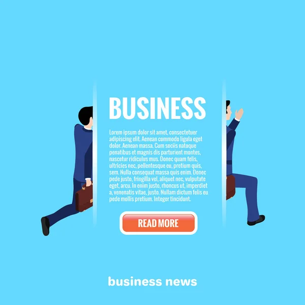 Web Taste Und Text Auf Blauem Hintergrund Laufender Mann Businessanzug — Stockvektor