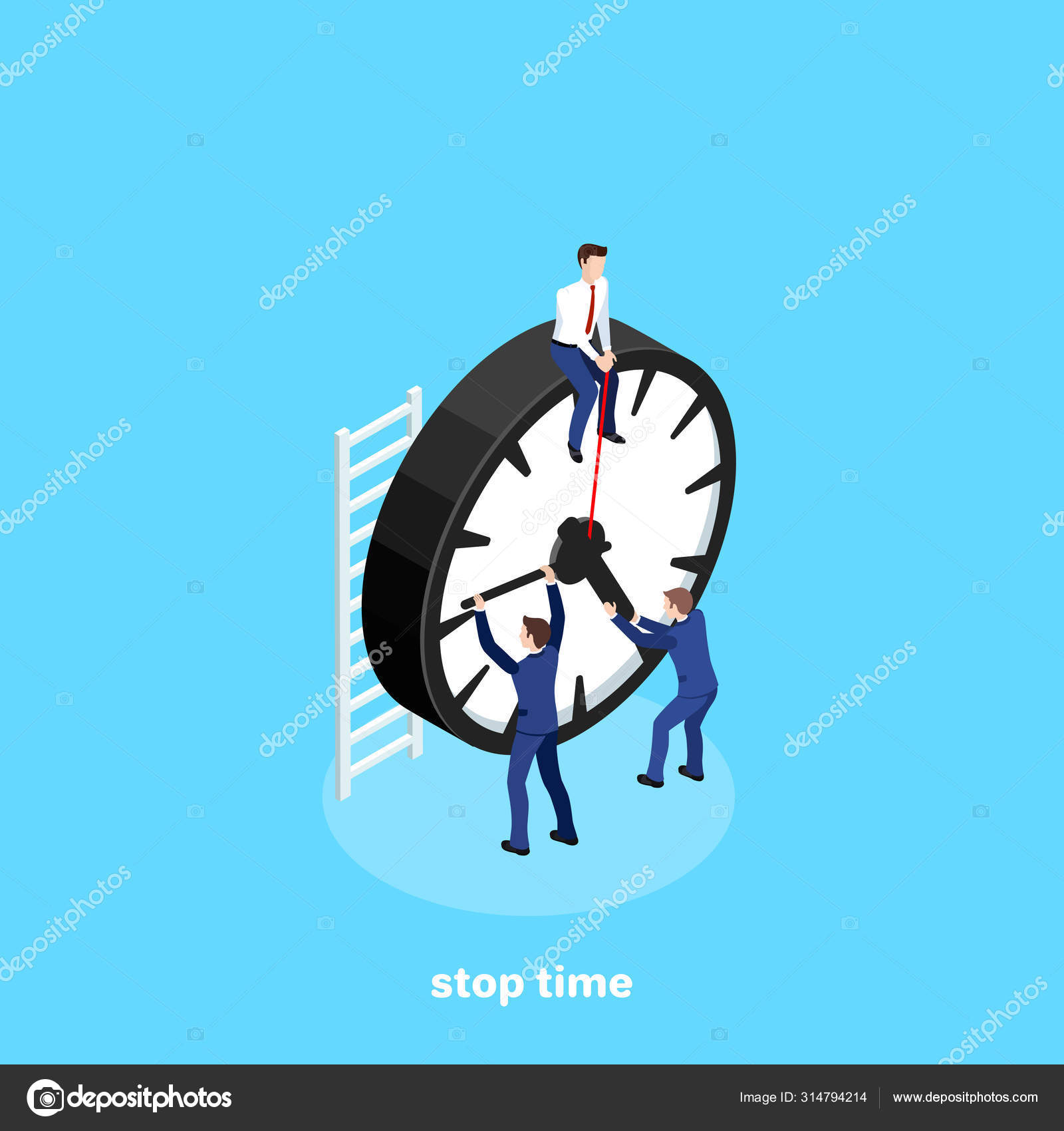 Man wants to stop the clock time management Vector Image