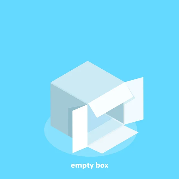 Bílá Prázdná Krabice Modrém Pozadí Izometrický Obraz — Stockový vektor