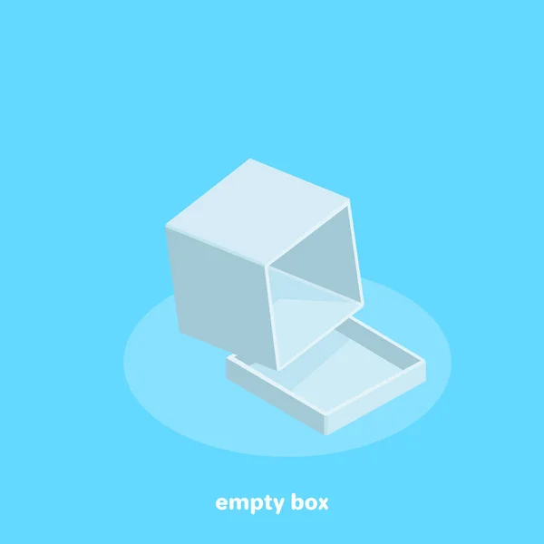 蓝色背景上的白色空盒子 等距图像 — 图库矢量图片