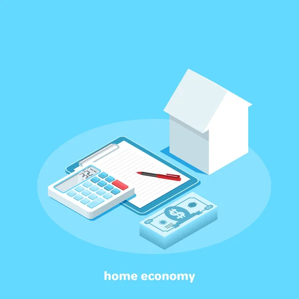 Nákup Pronájem Bydlení Náklady Bydlení Izometrický Obraz — Stockový vektor