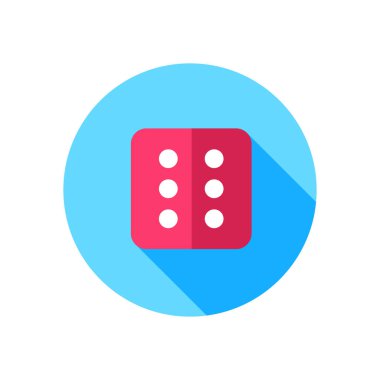 Beyaz arkaplandaki düz vektör resim simgeleri, basit zar simgesi