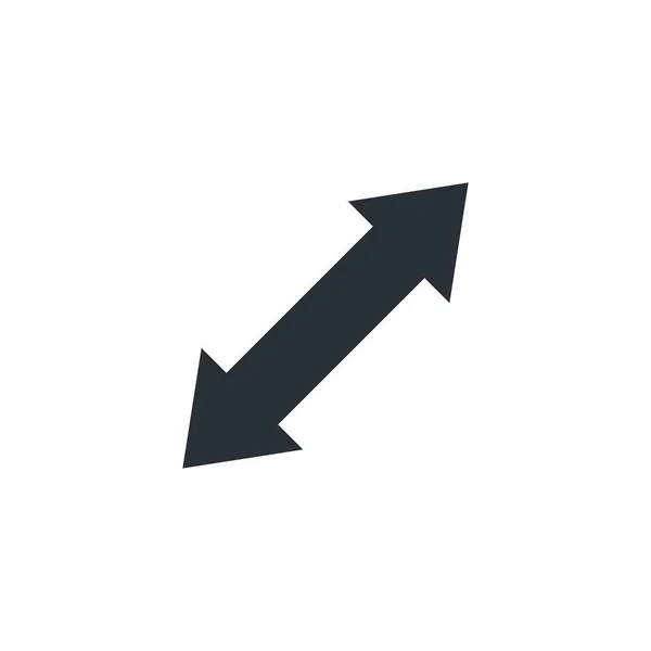 Flat Vector Image White Background Bidirectional Arrow Expand Icon — Stock Vector