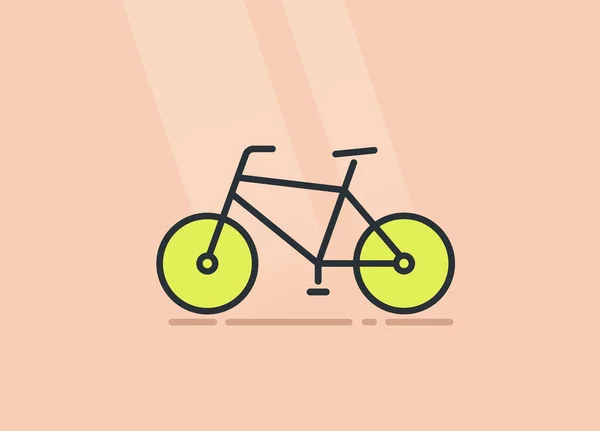 Imagine Vectorială Plană Fundal Bej Pictogramă Liniară Pentru Biciclete — Vector de stoc