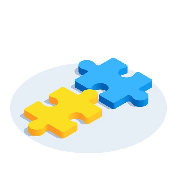 Isometrisches Vektorbild Auf Weißem Hintergrund Symbol Für Puzzleteile — Stockvektor