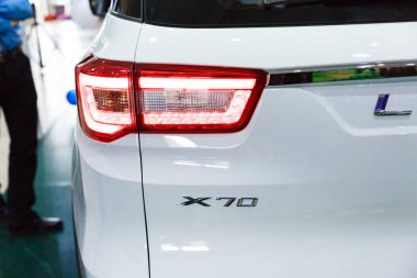 Novokuznetsk. Rusya. 18.04.2018. Çin araba Lifan X70 tanıtımı