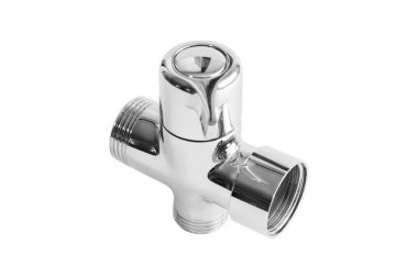 Krom karıştırıcı dokunun. Tesisat söküldü. Banyo musluk krom detay.