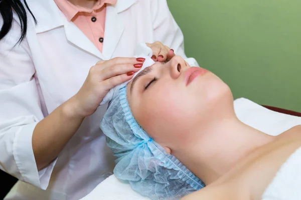 Close Young Woman Spa Salon Facial Skin Care Procedures Facial — Stock Photo, Image