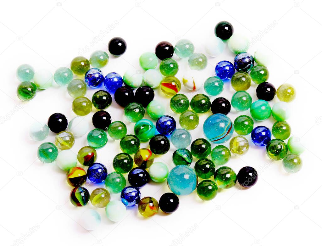 Background of various multicolored glass ball