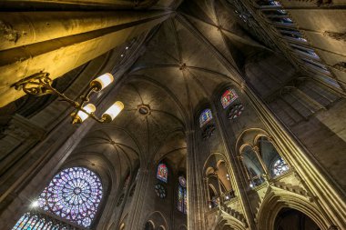 Paris Fransa 29 Nisan 2013 iç görünüm Notre Dame Katedrali