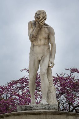 Paris, France April 30th 2013 Cain sculpture by Henri Vidal in the beautiful Jardin des Tuileries in Paris, France clipart