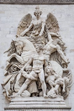 Arc de Triomphe Paris, Fransa'da heykeller görünümü kapatın