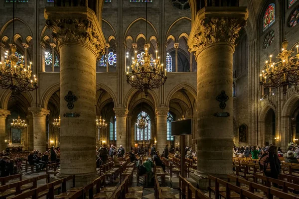 Paris França Abril 2013 Vista Interior Catedral Notre Dame — Fotografia de Stock