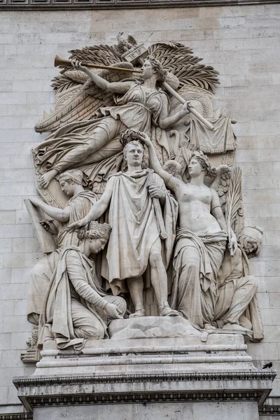 Close View Sculptures Arc Triomphe Paris France — Stock Photo, Image