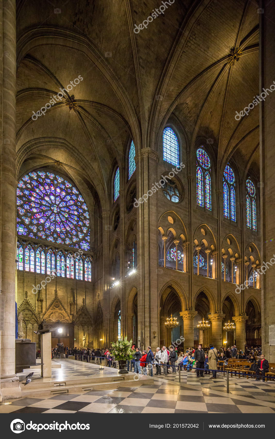Paris France April 29th 2013 Interior View Notre Dame