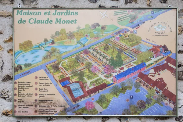 Giverny Normandy Maio 2013 Sinal Detalhando Museu Jardim Monet Giverny — Fotografia de Stock