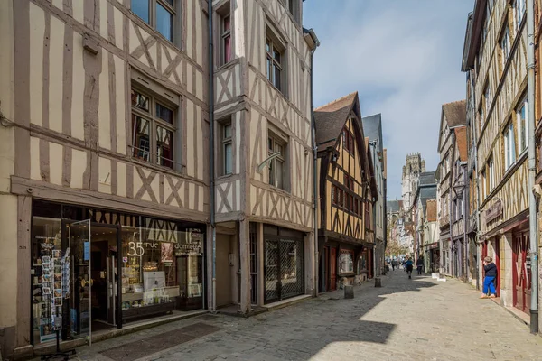 Rouen Normandia Maio 2013 Arquitetura Tradicional Enquadra Lojas Bela Rouen — Fotografia de Stock